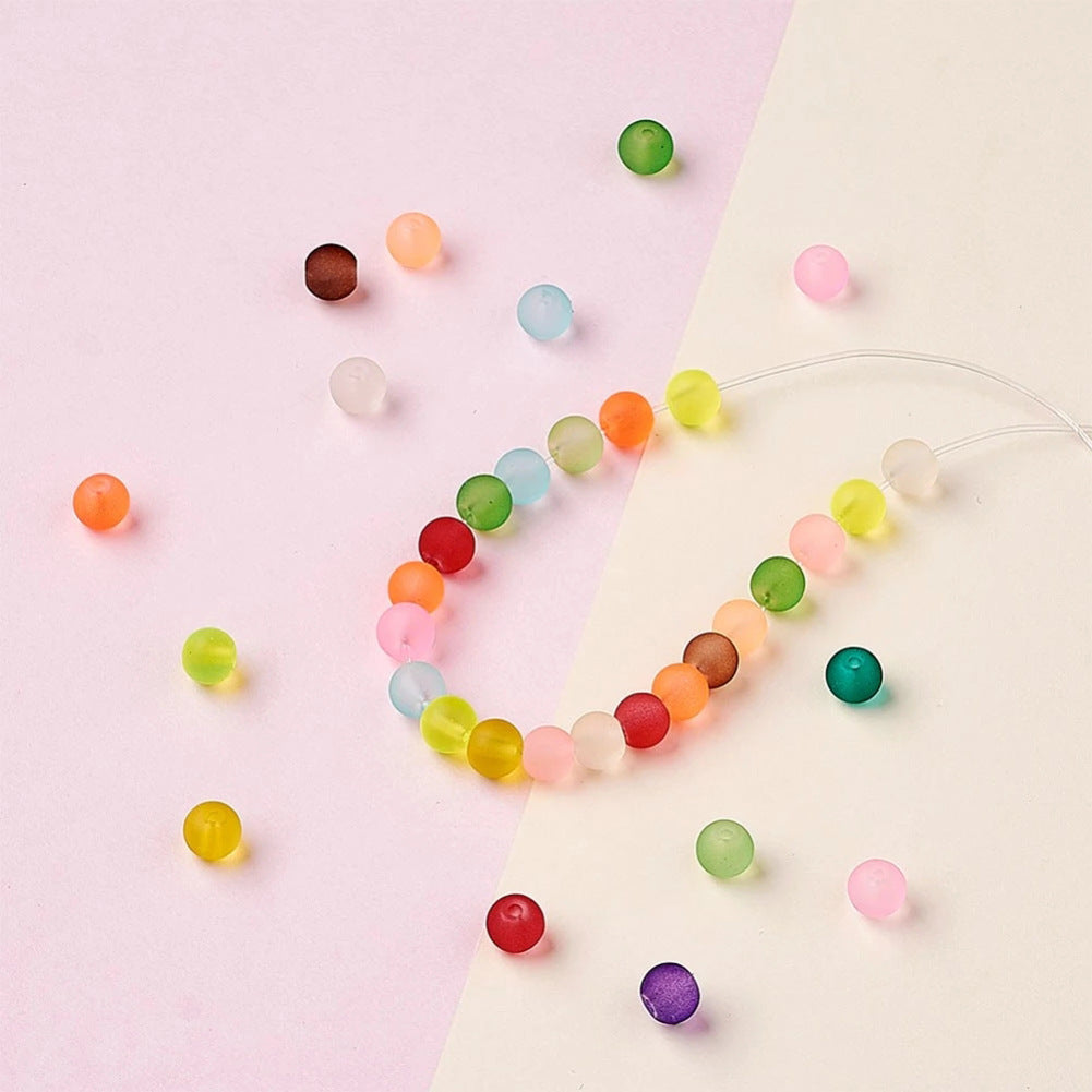 Wholesale 500pcs 4/6/8/10mm Frosted Glass Beads